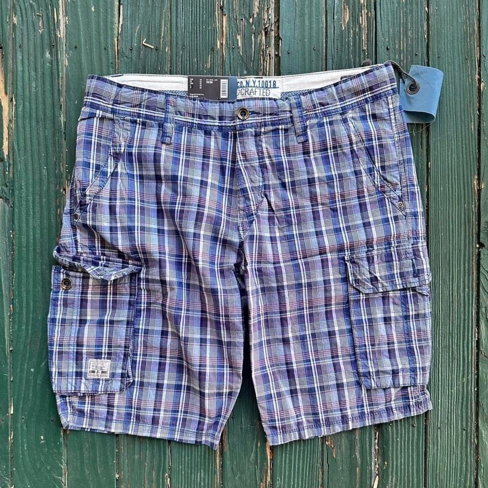 Espirit men's plaid‎ cargo shorts size 36 529